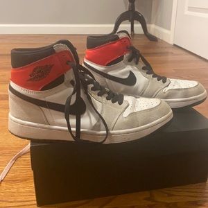 nike jordans smoke gray black laces men shoes